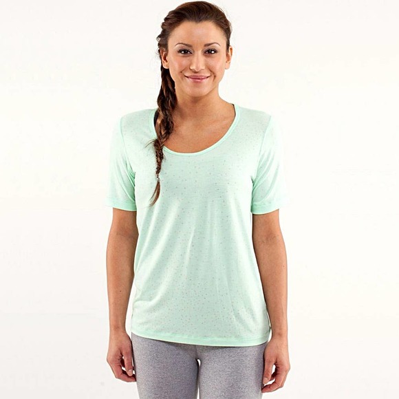 lululemon athletica Tops - Lululemon Drish Short Sleeve Burnout Tee in Petit Dot Fresh Teal